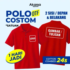 Kaos Polo Shirt Custom sablon 2 sisi polo variasi