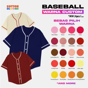 Baseball Custom Warna & Custom Depan Dan Belakang